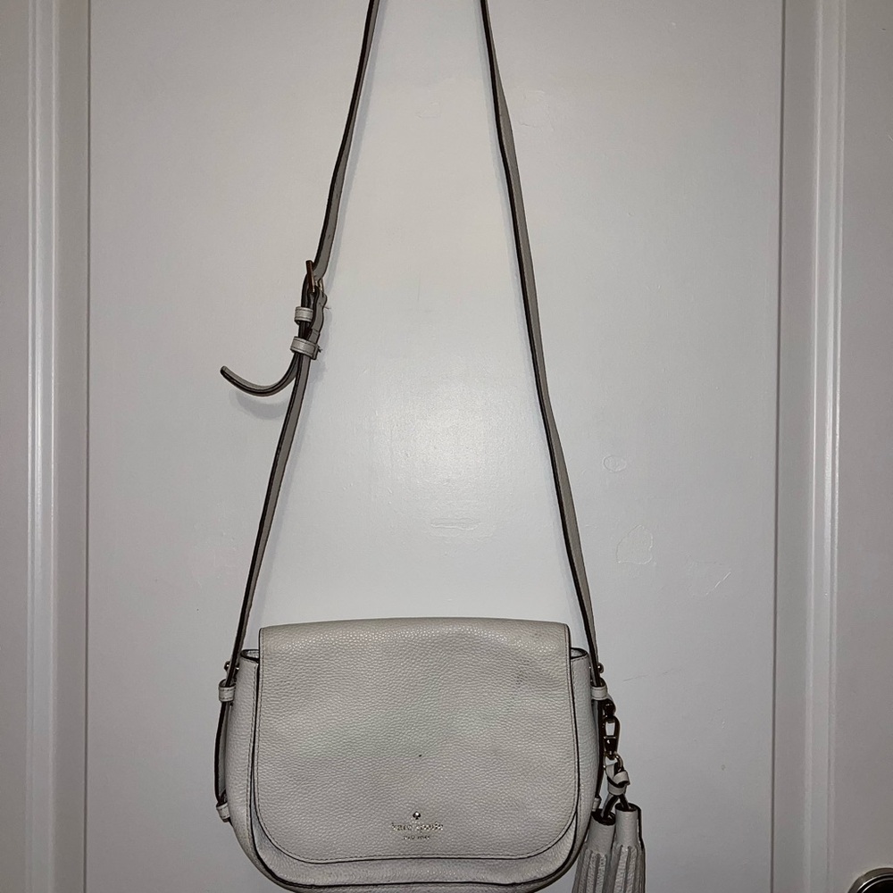 Kate Spade Cream Crossbody Bag with Tassel